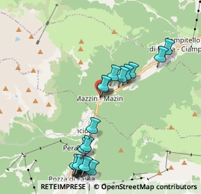 Mappa STRÈDA DE, 38030 Mazzin TN, Italia (2.1995)