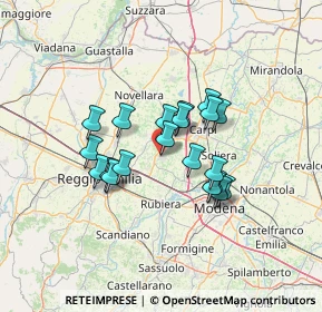 Mappa Via Giuseppe Garibaldi, 42018 San Martino In Rio RE, Italia (10.4275)