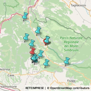 Mappa Via Baden Powell, 00028 Subiaco RM, Italia (7.31786)