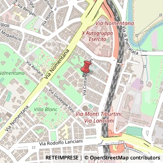 Mappa Via Costantino Maes, 50, 00162 Roma, Roma (Lazio)