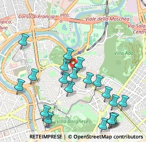 Mappa Via Barnaba Oriani, 00197 Roma RM, Italia (1.2035)