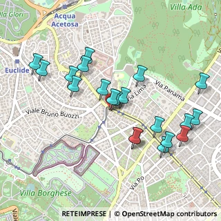 Mappa Via Lima, 00198 Roma RM, Italia (0.522)