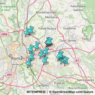 Mappa Via Castel S. Pietro Romano, 00131 Roma RM, Italia (6.12688)