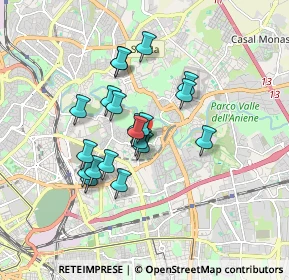 Mappa Riserva Naturale della Valle dell'Aniene, 00158 Roma RM, Italia (1.465)