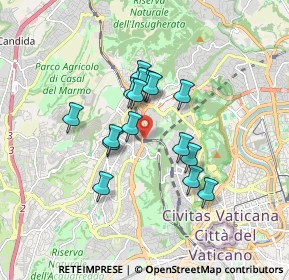 Mappa Parco Lineare Ciclopedonale Monte Ciocci- Monte Mario, 00168 Roma RM, Italia (1.39625)