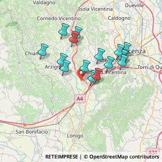 Mappa Via Giovanni Alfonso Borelli, 36075 Montecchio Maggiore VI, Italia (6.65313)