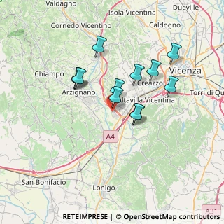 Mappa Via Giovanni Alfonso Borelli, 36075 Montecchio Maggiore VI, Italia (5.89333)