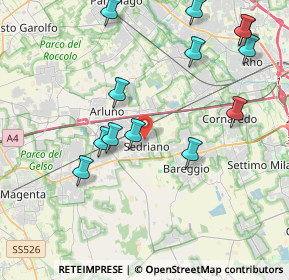 Mappa Via Giuseppe Mazzini, 20018 Sedriano MI, Italia (4.48846)