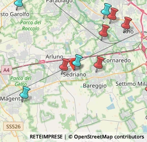 Mappa Via Fiume 2 Sedriano info@dgmfalegnameria, 20018 Sedriano MI, Italia (5.41636)