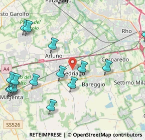 Mappa Via Giuseppe Mazzini, 20018 Sedriano MI, Italia (5.68333)