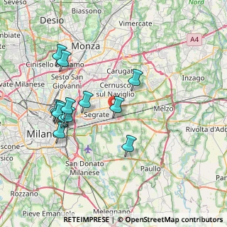 Mappa Via delle Ande, 20096 Pioltello MI, Italia (7.57077)