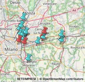 Mappa Via 1° Maggio, 20096 Pioltello MI, Italia (6.93765)