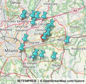 Mappa Via 1° Maggio, 20096 Pioltello MI, Italia (6.59111)