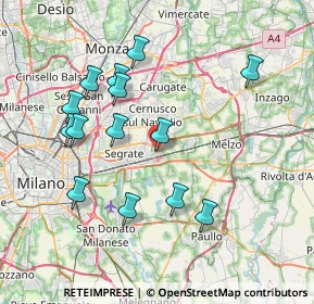 Mappa Via 1° Maggio, 20096 Pioltello MI, Italia (7.60286)