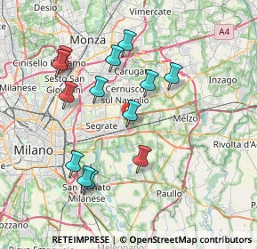 Mappa Via 1° Maggio, 20096 Pioltello MI, Italia (7.27385)