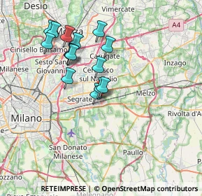 Mappa Via 1° Maggio, 20096 Pioltello MI, Italia (6.57133)