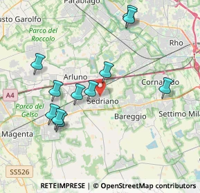 Mappa Via Guglielmo Marconi, 20018 Sedriano MI, Italia (3.88364)