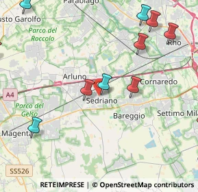 Mappa Via Guglielmo Marconi, 20018 Sedriano MI, Italia (5.43182)