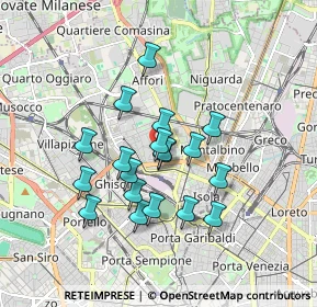 Mappa Via Giuseppe Guerzoni, 20158 Milano MI, Italia (1.43947)