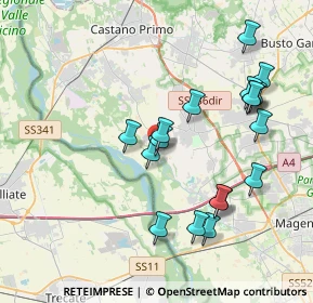 Mappa Via al Ponte, 20012 Cuggiono MI, Italia (3.90944)