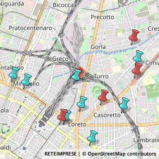 Mappa Via Ottavio Rinuccini, 20125 Milano MI, Italia (1.33167)