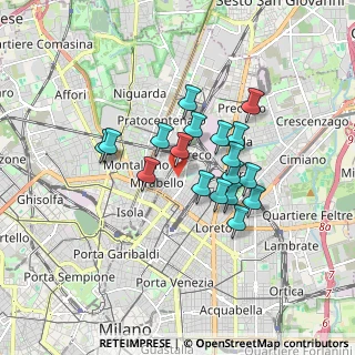 Mappa Via Gianni Caproni, 20125 Milano MI, Italia (1.32778)