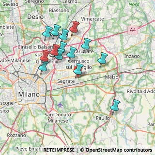 Mappa Via Carlo Cattaneo, 20096 Pioltello MI, Italia (7.07714)