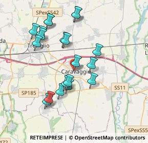 Mappa Via Fermo Stella, 24043 Caravaggio BG, Italia (3.629)
