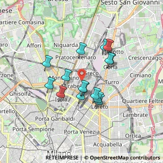 Mappa Via Privata Tarvisio, 20125 Milano MI, Italia (1.44667)
