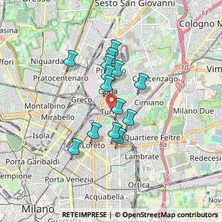Mappa Via Vincenzo Russo, 20127 Milano MI, Italia (1.36429)