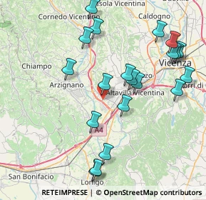 Mappa Via Pelosa, 36075 Montecchio maggiore VI, Italia (8.7295)