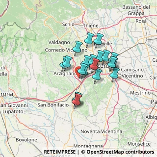 Mappa Via Cavour Camillo Benso, 36075 Montecchio maggiore VI, Italia (9.856)