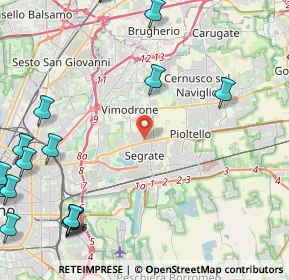 Mappa Via del Pruno, 20090 Segrate MI, Italia (6.9865)