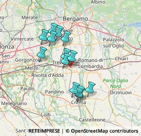 Mappa 24043 Caravaggio BG, Italia (11.48615)