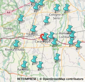 Mappa 24043 Caravaggio BG, Italia (9.255)