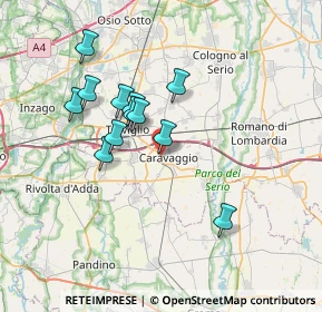 Mappa Via Campi, 24043 Caravaggio BG, Italia (6.08583)