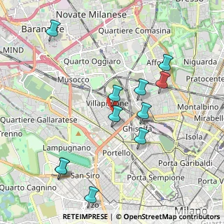 Mappa P.za Pompeo Castelli, 20155 Milano MI, Italia (2.09455)