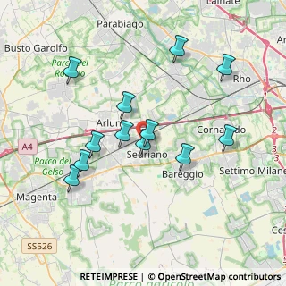 Mappa Via Nicolò Paganini, 20018 Sedriano MI, Italia (3.50667)