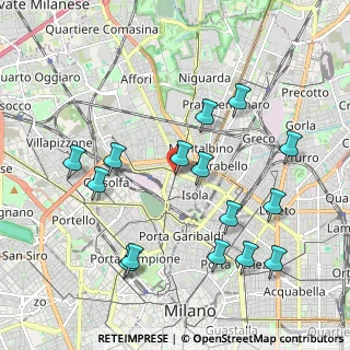 Mappa Via Farini V.le Stelvio, 20159 Milano MI, Italia (2.13667)