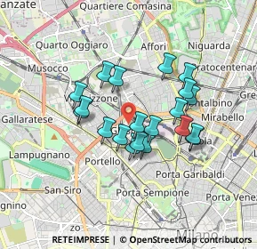 Mappa Via Melchiorre Delfico, 20155 Milano MI, Italia (1.3895)