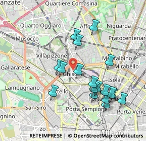 Mappa Via Melchiorre Delfico, 20155 Milano MI, Italia (1.86167)