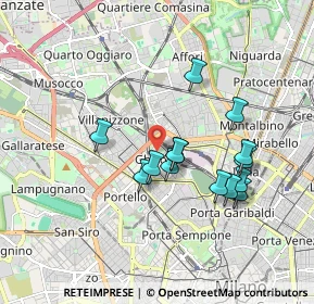 Mappa Via Melchiorre Delfico, 20155 Milano MI, Italia (1.57429)