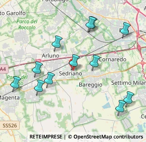 Mappa 20018 Sedriano MI, Italia (4.37167)