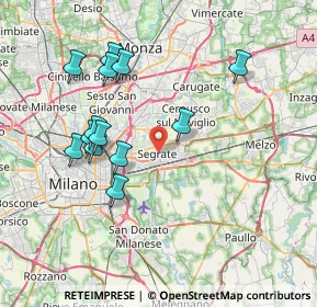 Mappa Via Benvenuto Cellini, 20090 Segrate MI, Italia (7.38308)