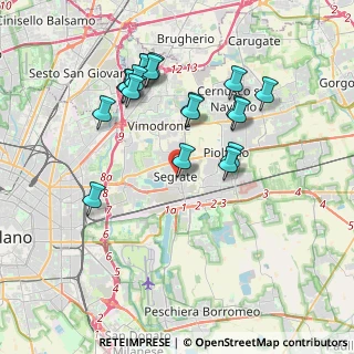 Mappa Via Benvenuto Cellini, 20090 Segrate MI, Italia (3.72474)