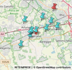 Mappa Piazza della Repubblica, 20018 Sedriano MI, Italia (2.96545)