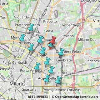 Mappa Via Lambrate, 20131 Milano MI, Italia (1.72308)