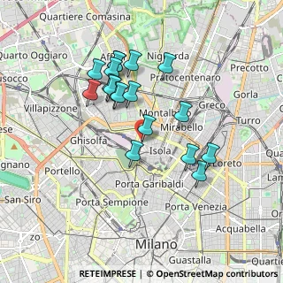 Mappa Via Farini Carlo, 20159 Milano MI, Italia (1.61167)