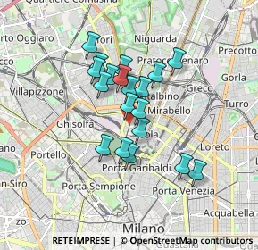 Mappa Via Farini Carlo, 20159 Milano MI, Italia (1.30737)