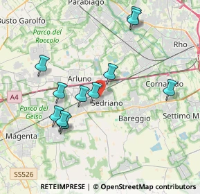 Mappa Via Don Lorenzo Milani, 20018 Sedriano MI, Italia (3.76909)